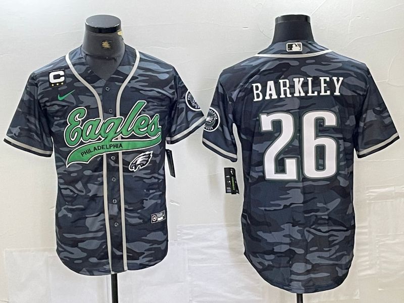 Men Philadelphia Eagles 26 Barkley Camo 2024 Nike Co branded NFL Jersey